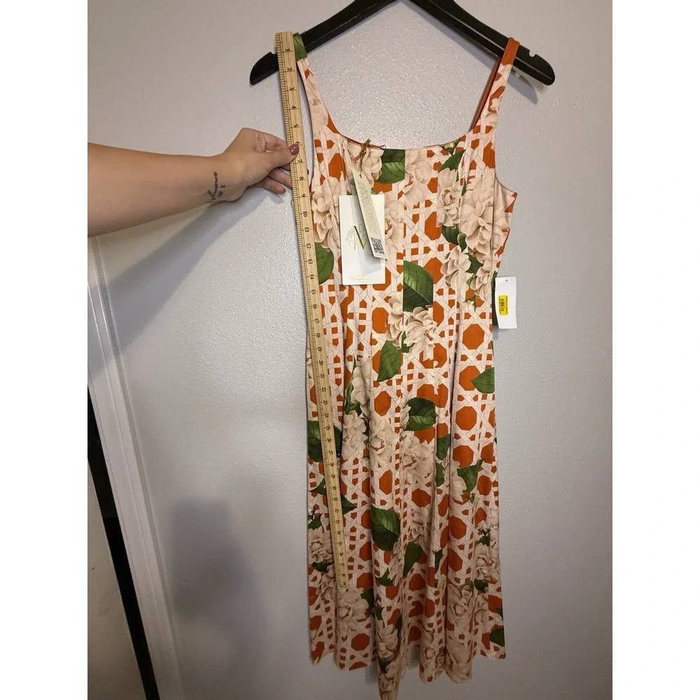 MESTIZA‎ NEW YORK YVETTE MIDI DRESS REVERSIBLE DOTTED FLORAL SUNKISSED SIZE 8 US